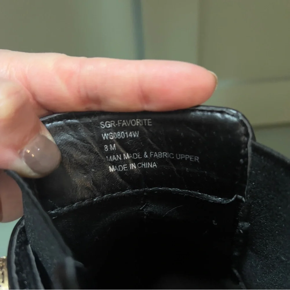 SUGAR Black Chelsea Boots with optional Rhinestone Embellishments size 8 - Picture 5 of 8